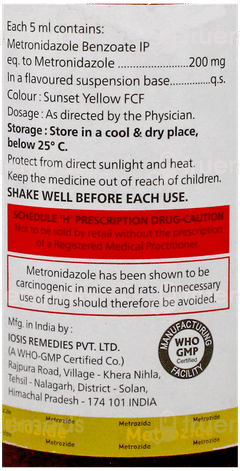 Metrozide Oral Suspension 60Ml Metrozide Oral Suspension 60Ml